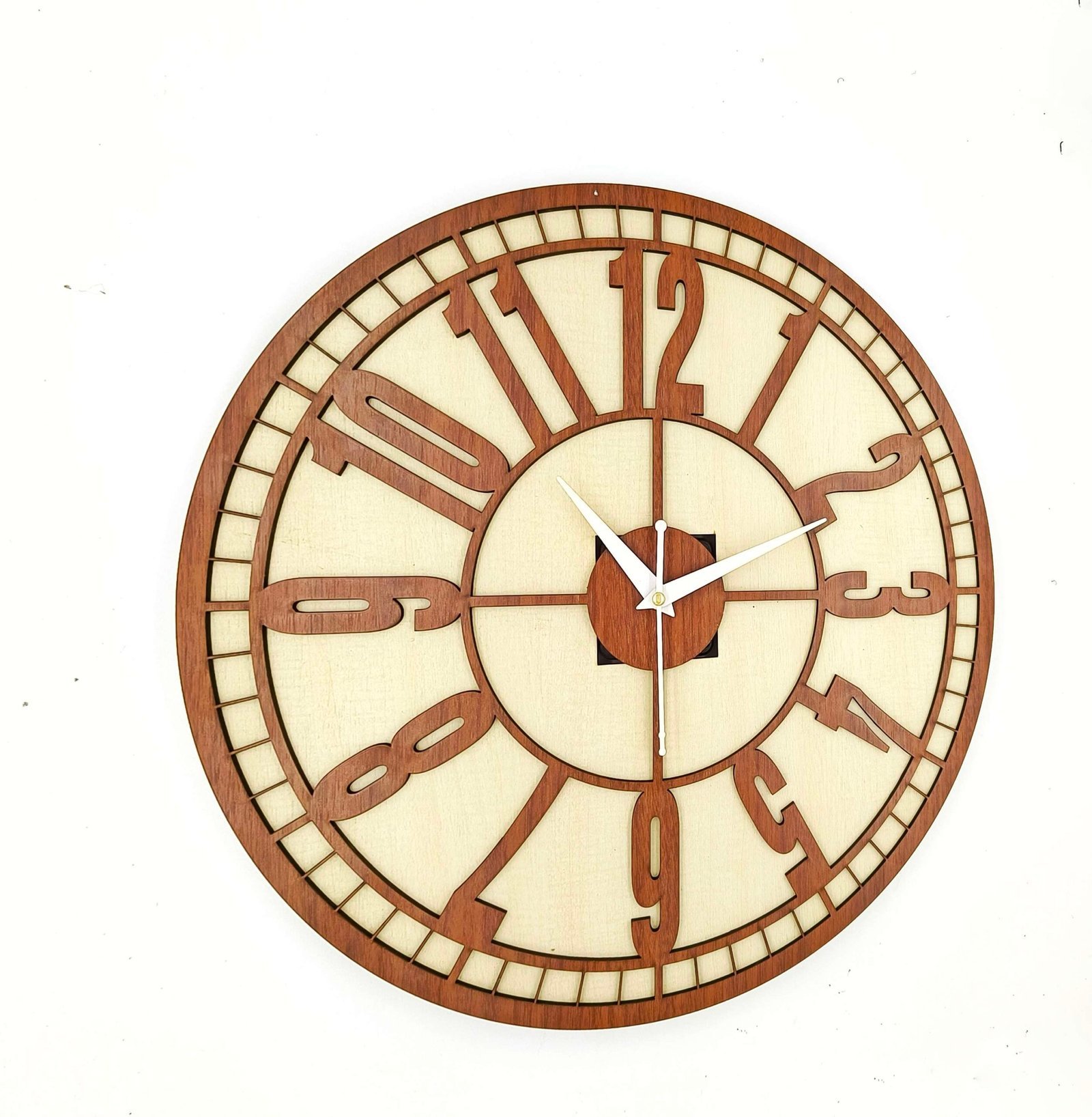 Wooden Silent Non-Ticking Wall Clock for Home Stylish Latest Designer Wall Clock for Home Living Room Bedroom Office Hall - Image 2